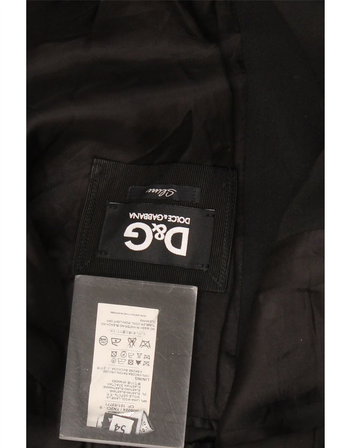 Dolce & Gabbana Veste blazer slim à 2 boutons pour homme IT 54 2XL Laine noire