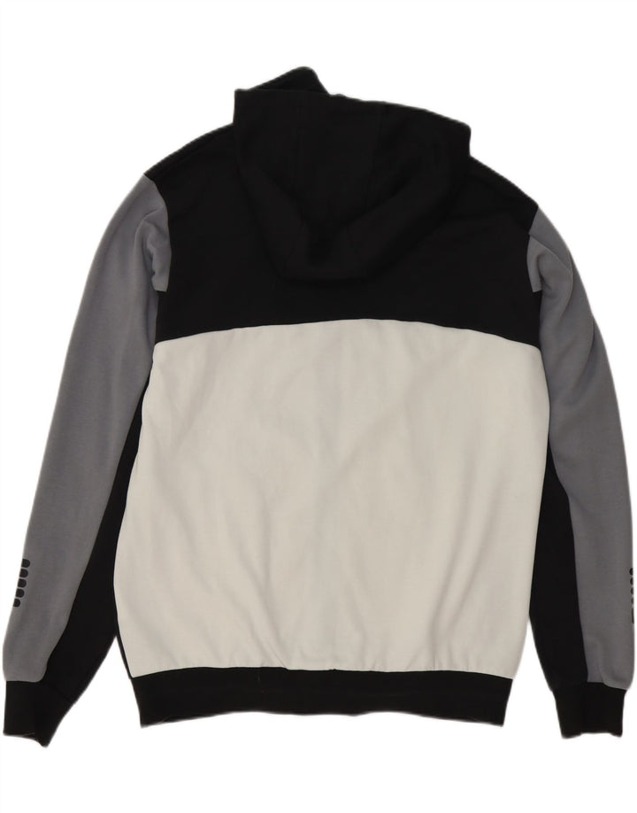 Fila Pull à capuche zippé pour homme Large Noir Colourblock