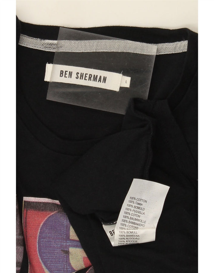 Ben Sherman T-shirt graphique pour homme en coton noir