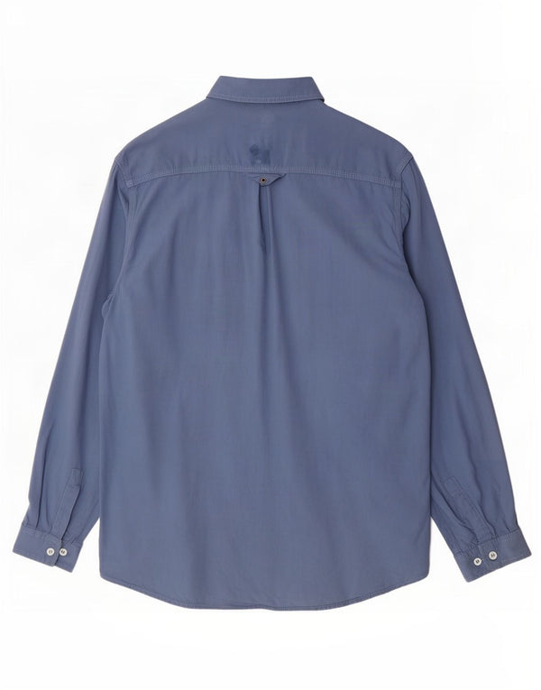 POP 84 Chemise Homme Large Bleu Marine Coton
