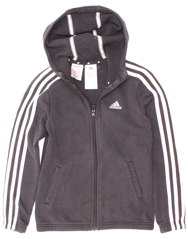 Adidas Pull à capuche zippé fille 9-10 ans Noir Coton