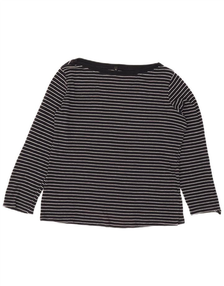 Marks & Spencer Haut à manches longues pour femme UK 16 Large Bleu marine à fines rayures
