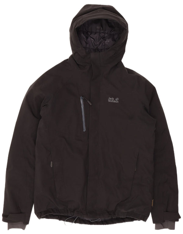 Jack Wolfskin Veste matelassée à capuche pour homme UK 40 Large Noir Polyester