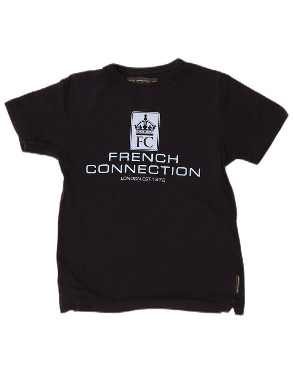 French Connection T-Shirt Graphique Garçon 7-8 ans Noir Coton