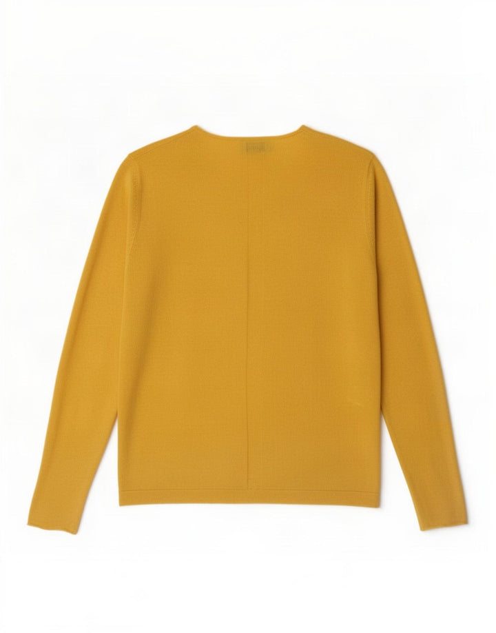 Jigsaw Femme Top Manches Longues UK 10 Petit Jaune Polyamide