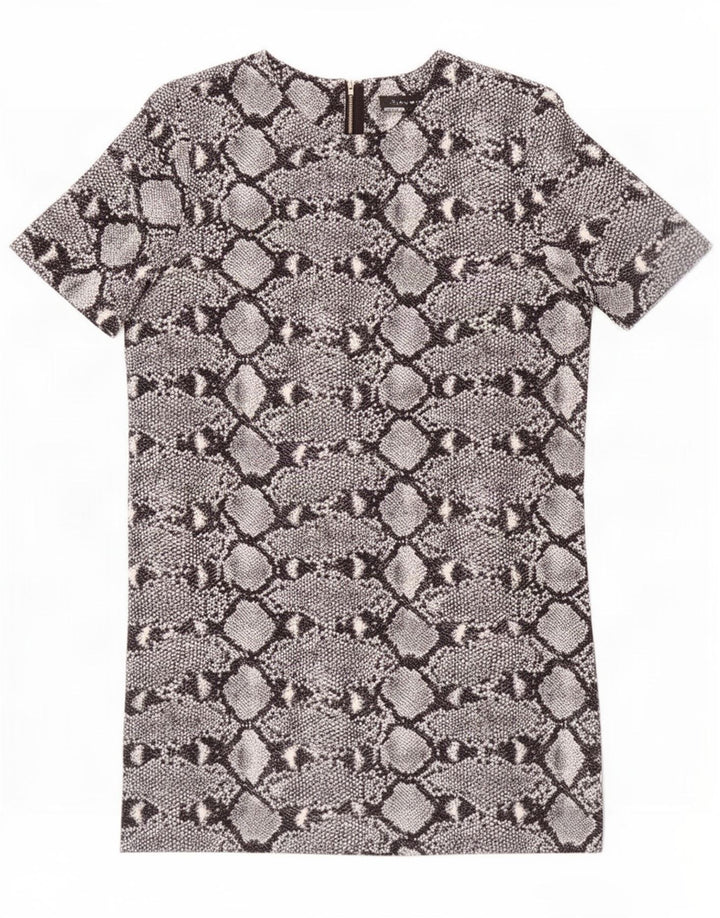 Zara Robe droite pour femme UK 10 Petit imprimé animal gris