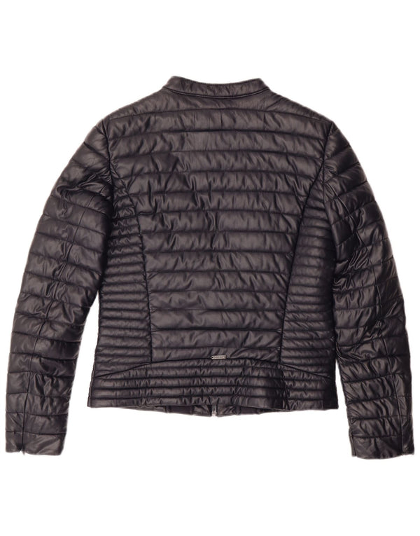 GUESS Veste matelassée pour femme UK 14 Medium Navy Blue Polyuréthane