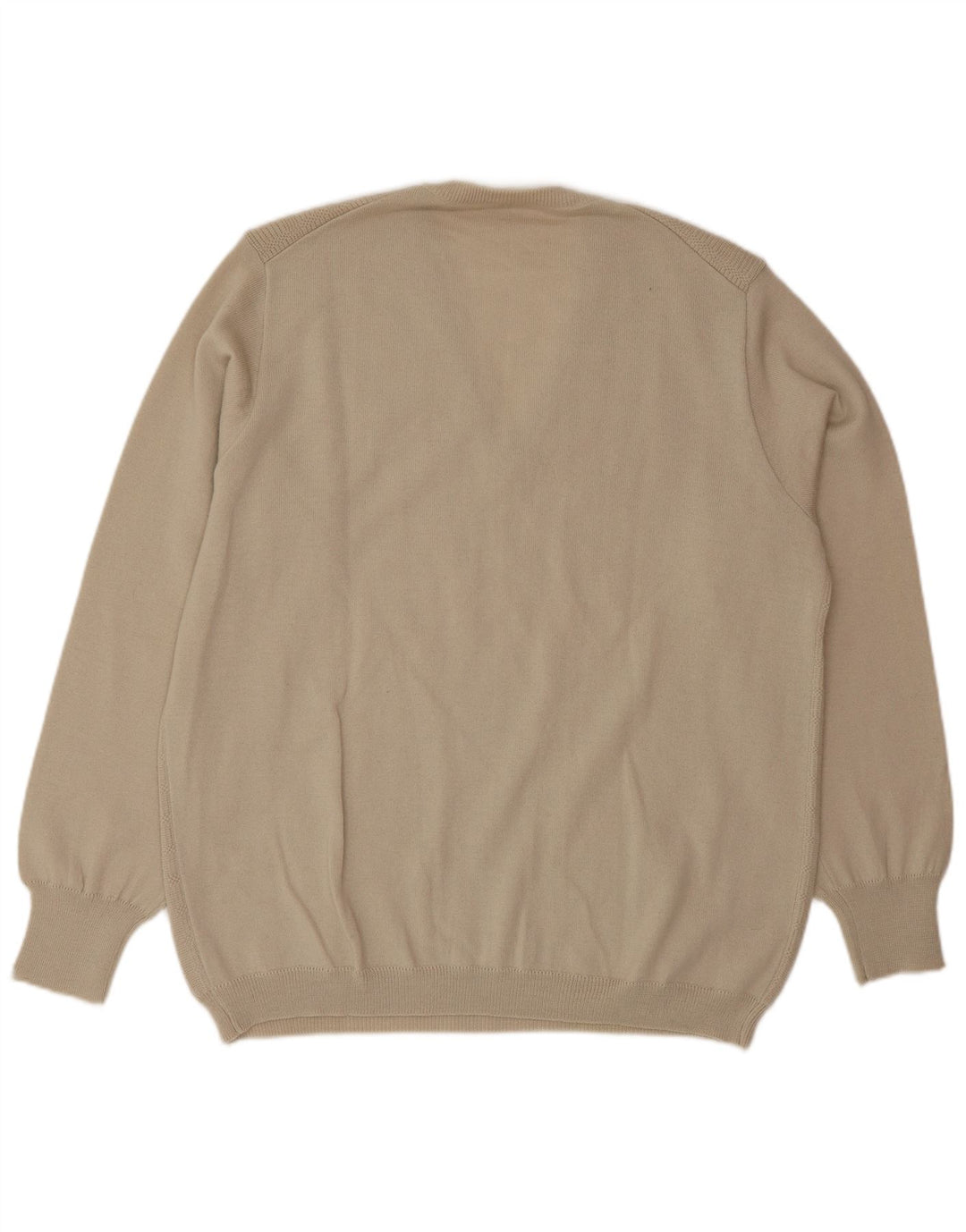 VINTAGE Homme Col V Pull Pull Grande Laine Beige