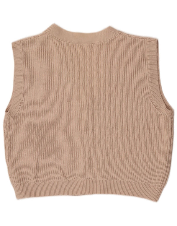 Marks & Spencer Pull cardigan court sans manches pour femme UK 14 Beige moyen