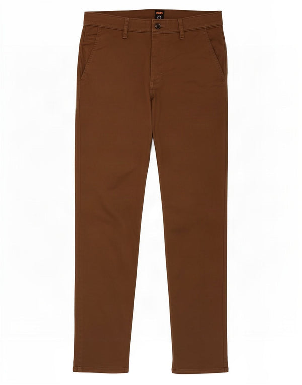 Hugo Boss Pantalon Chino Slim Homme W32 L34 Marron Coton