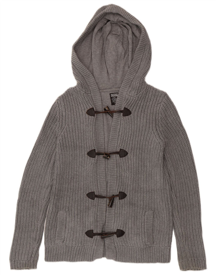 Tommy Hilfiger Cardigan à capuche pour homme en coton gris moyen