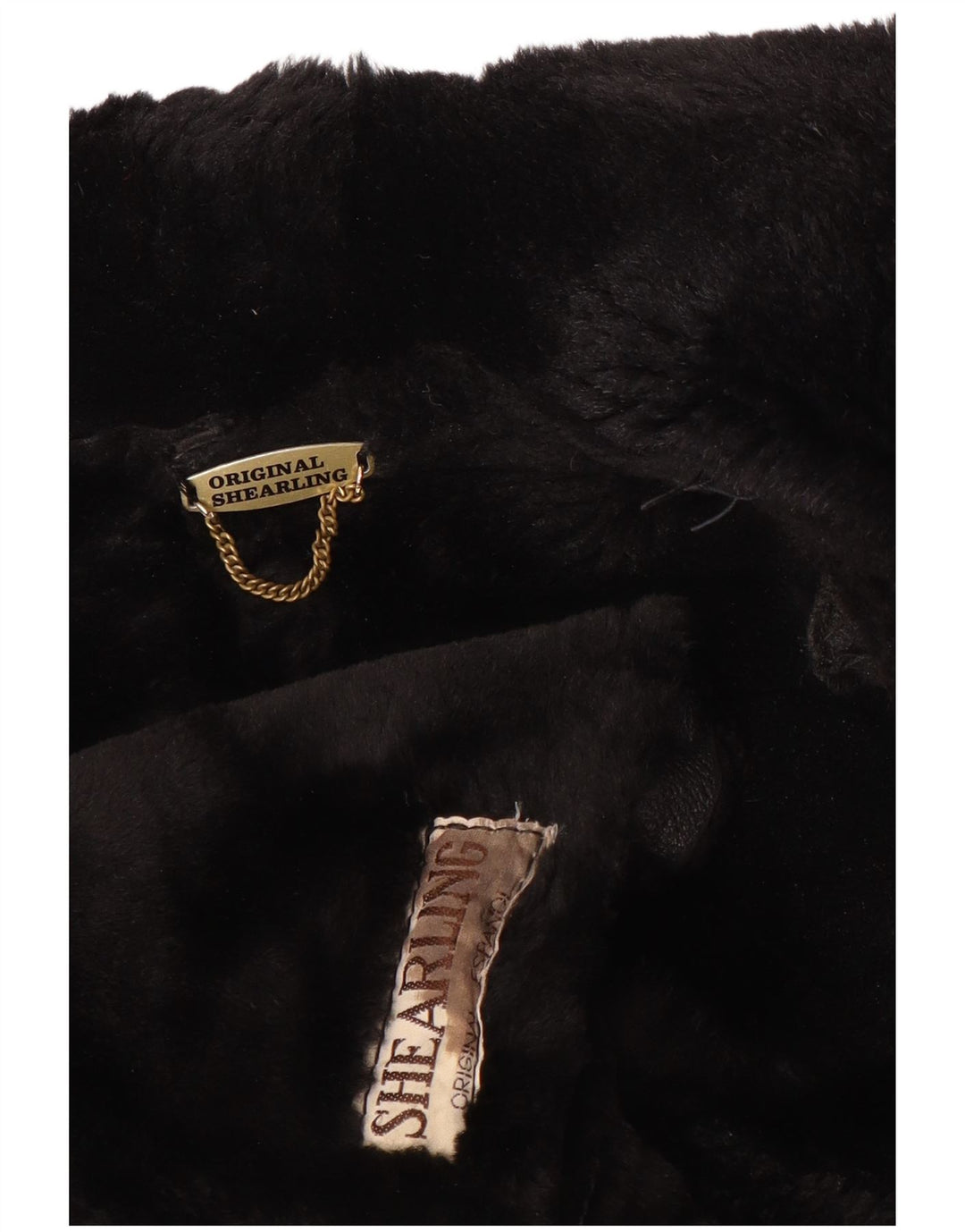 VINTAGE Veste en peau de mouton surdimensionnée pour femme UK 18 XL Peau de mouton noire