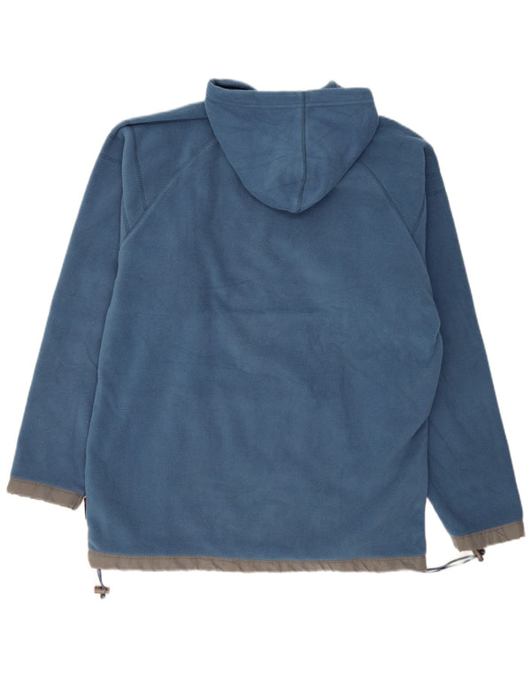 VINTAGE Homme Polaire Graphique Sweat à capuche Jumper Grand Bleu Polyester