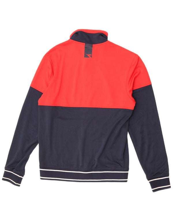 Diadora Veste de survêtement pour femme UK 18 XL Rouge Colorblock Polyester