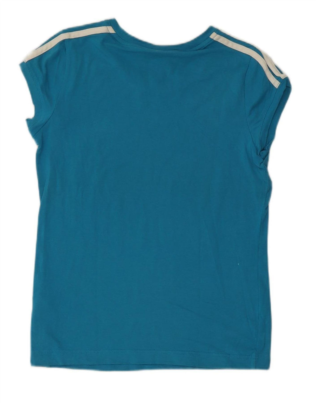ADIDAS Womens T-Shirt Top UK 12 Medium Blue Cotton