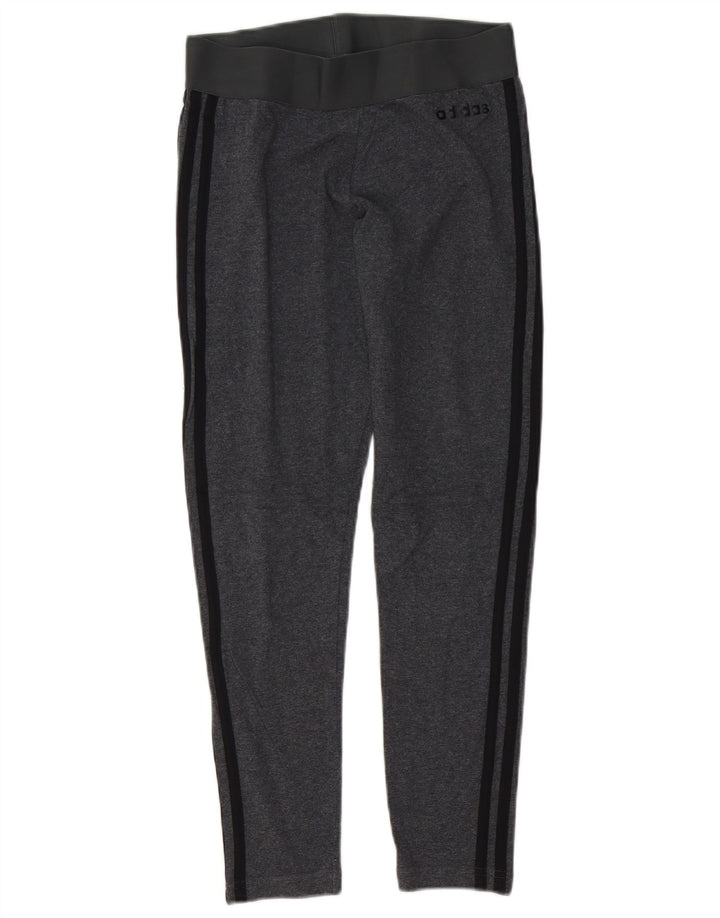 ADIDAS Leggings Femme UK 8/10 Petit Gris Coton