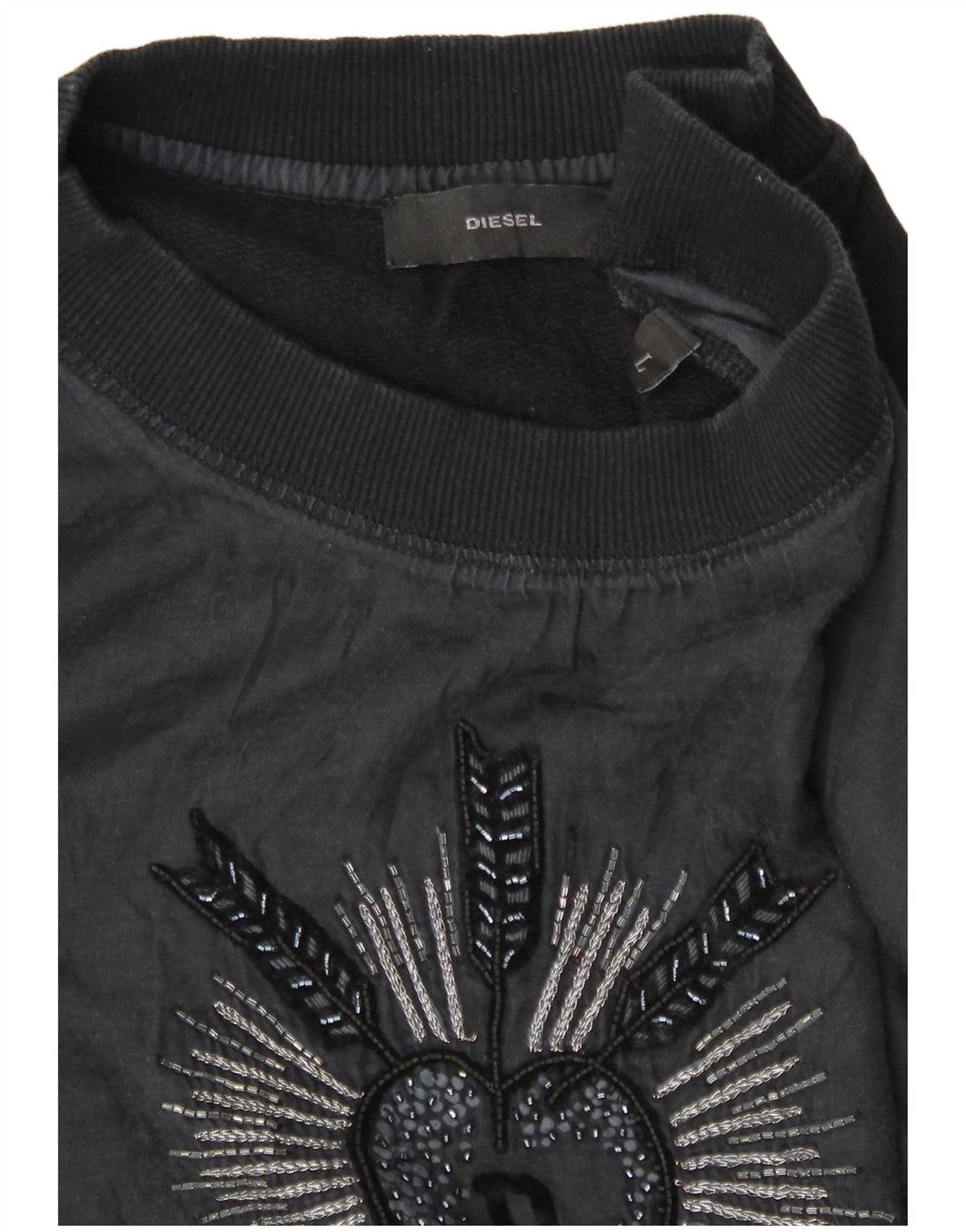 Diesel Sweat-shirt graphique pour femme UK 14 Large Noir