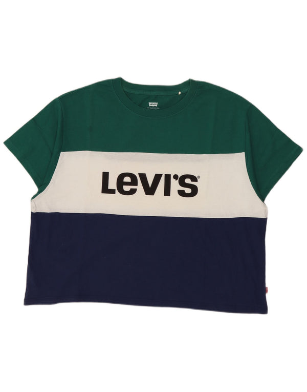 LEVI'S T-shirt court graphique pour femme UK 10 Small Multicolore