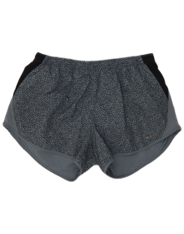 NIKE Short de sport Dri Fit pour femme UK 12 Bleu moyen Polyester colour block