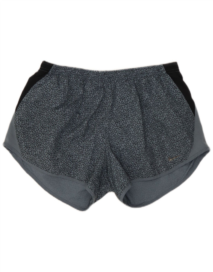 NIKE Short de sport Dri Fit pour femme UK 12 Bleu moyen Polyester colour block