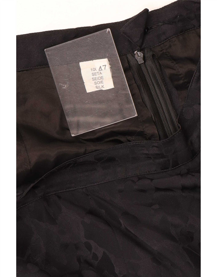 jupe droite femme vintage IT 46 Large W34 Soie noire