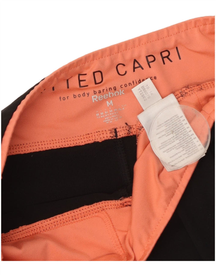 Reebok Legging Capri Ajusté Femme UK 44 Noir Moyen Polyester