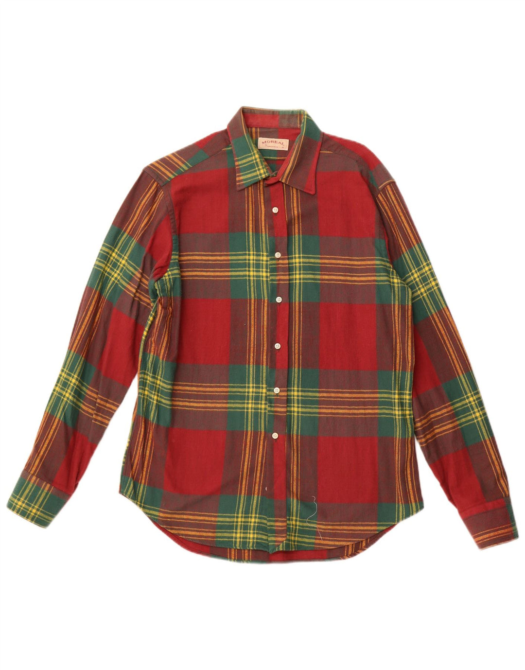 MOREAL Chemise en flanelle pour homme Taille 40 Coton à carreaux rouge moyen