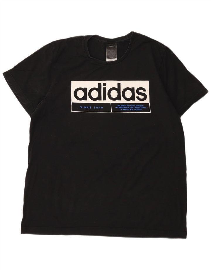 Adidas T-shirt graphique pour homme en coton noir moyen