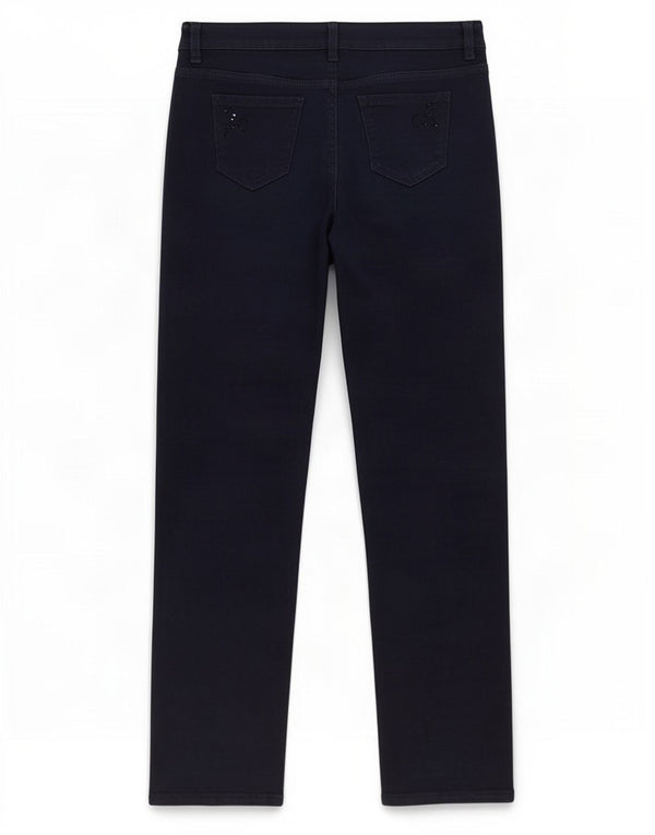 Marks & Spencer Jean droit pour femme UK 10 Small W30 L29 Bleu marine Coton
