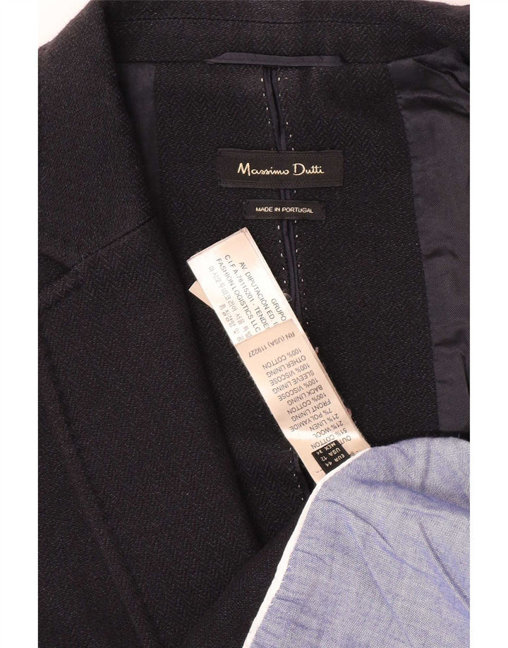 Massimo Dutti Veste Blazer 1 Bouton Femme EU 44 XL Coton Noir