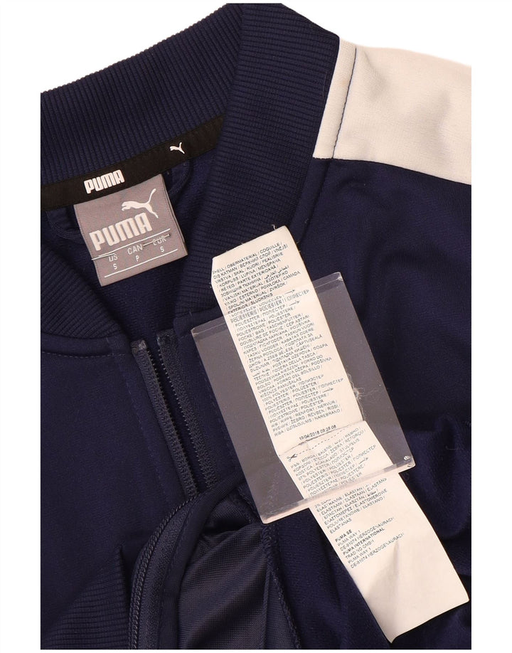 Puma Veste de survêtement pour homme Taille S Bleu marine Colorblock Polyester