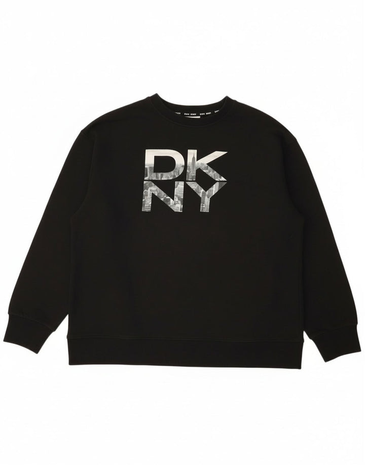 Dkny Sweat-shirt graphique pour homme en coton noir moyen
