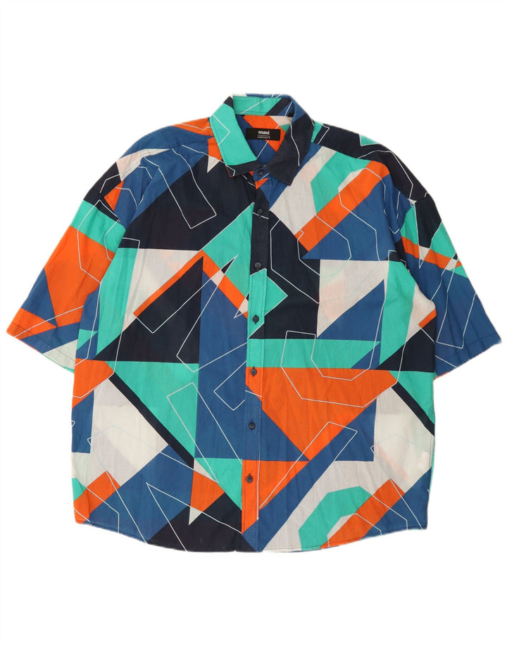 Mavi Chemise graphique à manches courtes pour homme Grand coton géométrique multicolore
