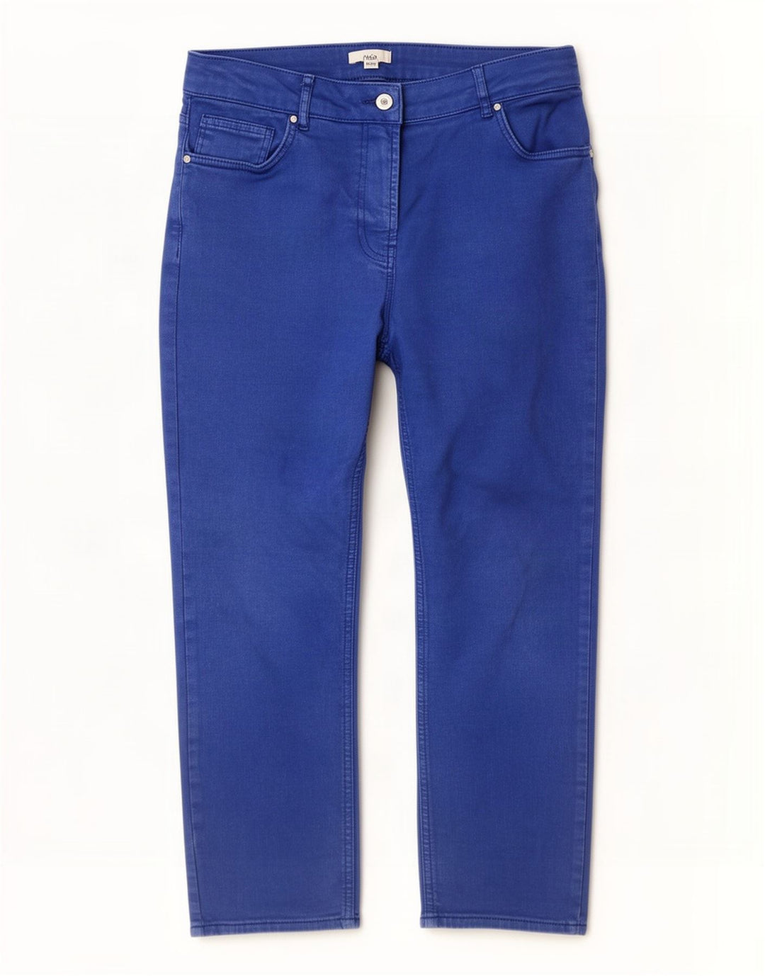 M&Co Jean court pour femme UK 14 Large W34 L24 Bleu