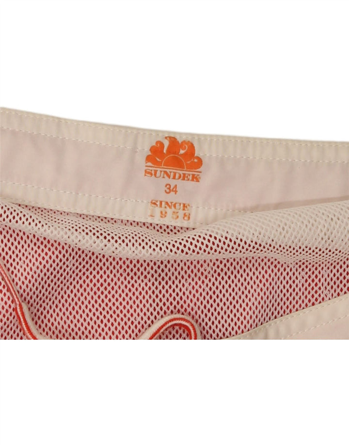 Sundek Short de bain graphique pour hommes, grand color block rouge