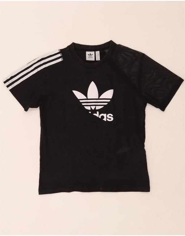 Adidas T-shirt graphique pour femme UK 6 XS Noir Coton