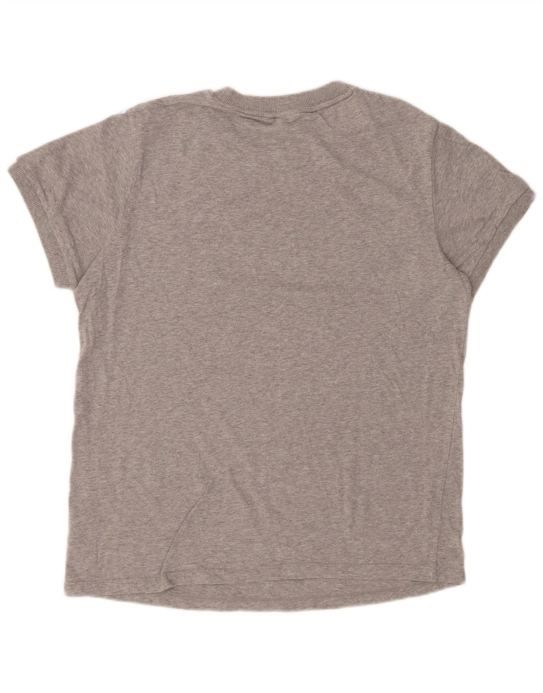 ADIDAS T-Shirt Femme UK 12 Coton Chiné Gris Moyen