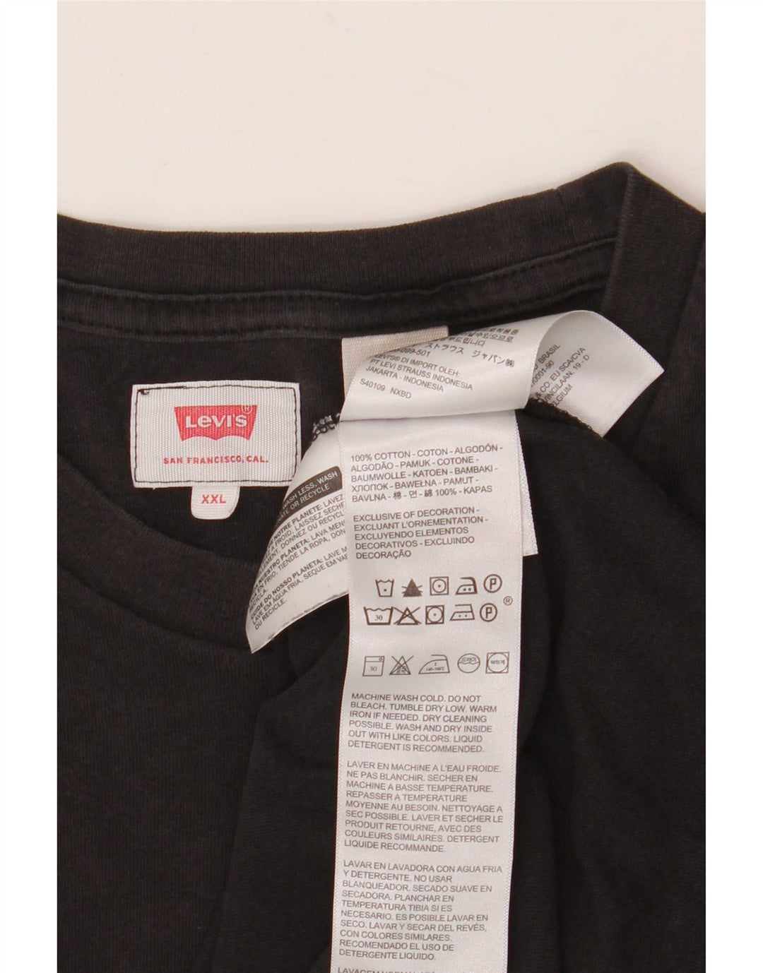 Levi's T-Shirt Homme Noir 2XL Coton