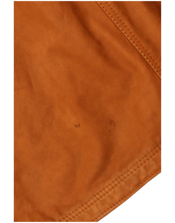 VINTAGE Veste en cuir femme UK 6 Grand cuir marron
