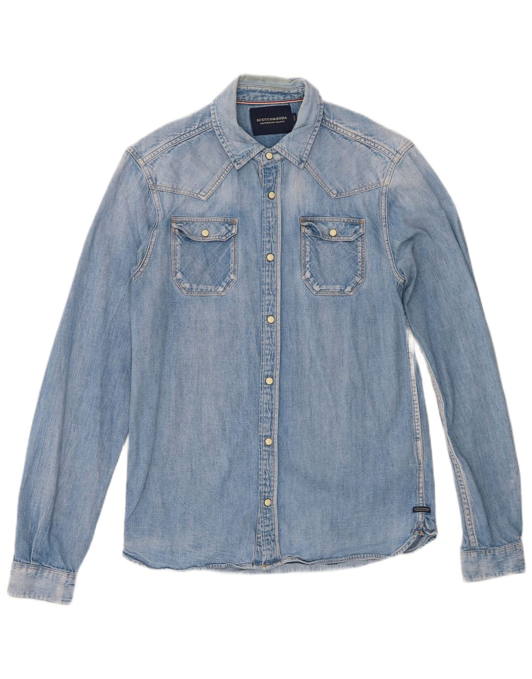 Scotch & Soda Chemise Slim en Jean Homme Bleu Moyen Coton