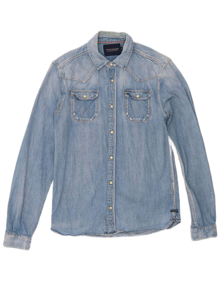 Scotch & Soda Chemise Slim en Jean Homme Bleu Moyen Coton