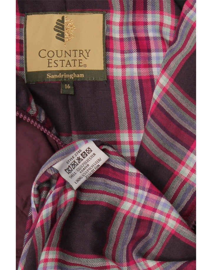 COUNTRY ESTATE Manteau capelet surdimensionné pour femme UK 16 Large Violet Polyester