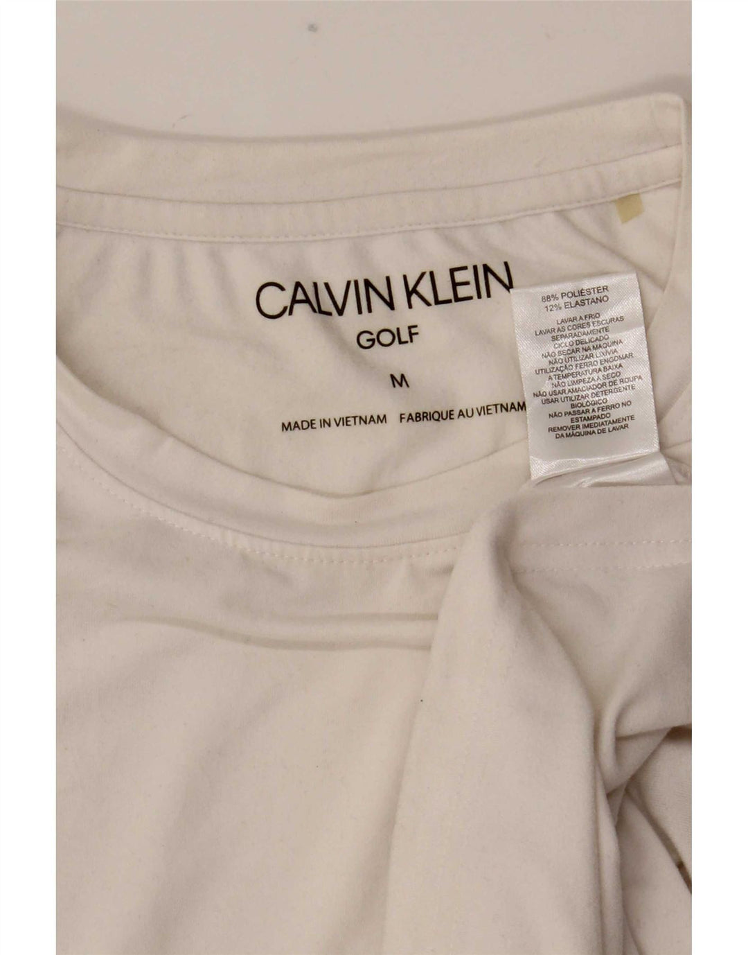 Calvin Klein T-Shirt Homme Blanc Moyen Polyester