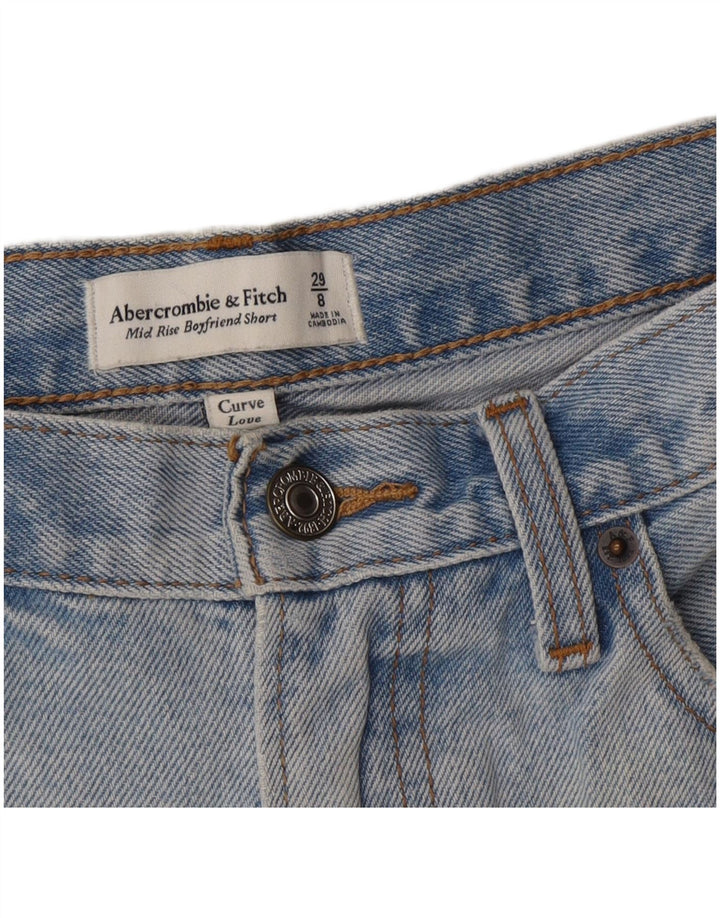 ABERCROMBIE & FITCH Womens Distressed Denim Shorts US 8 Medium W29 Blue