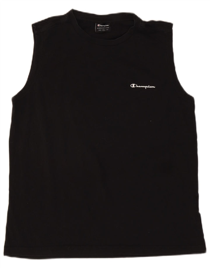 Champion Débardeur Femme UK 16 Large Noir Coton