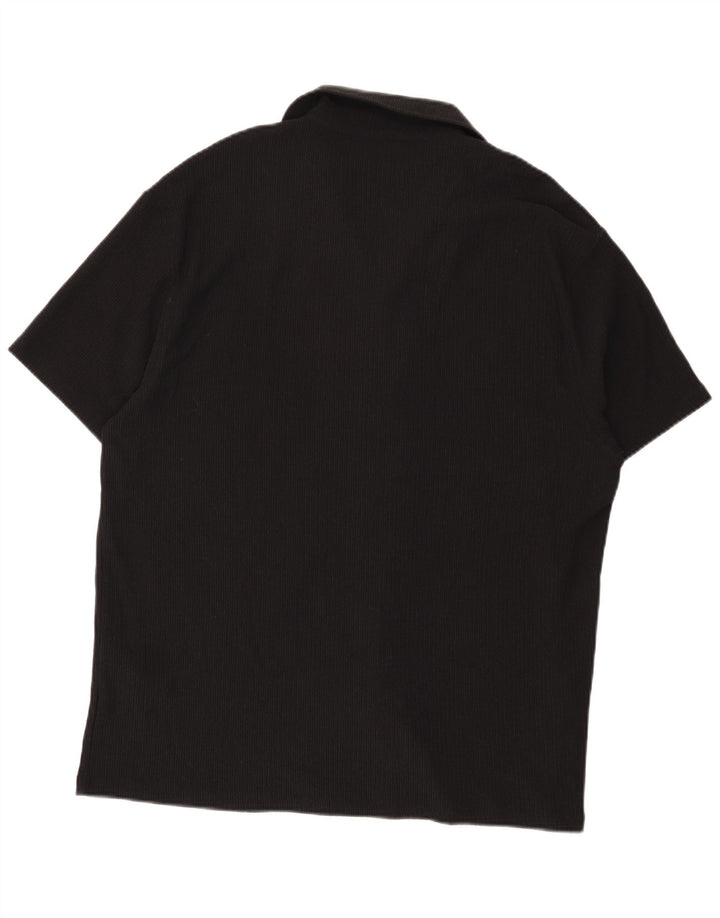 Reiss Chemise graphique à manches courtes pour homme 2XL Noir Polyester Moderne