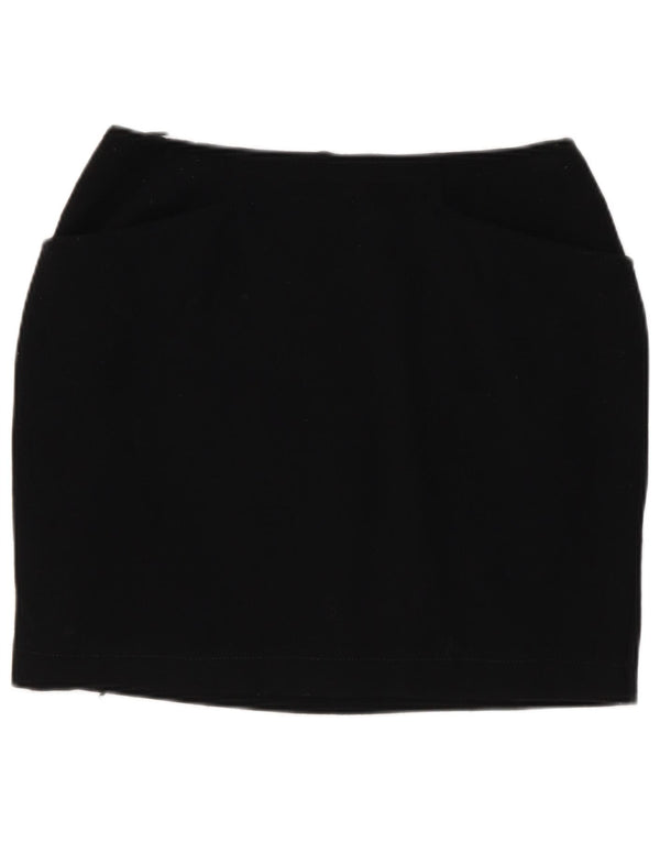 Marella Mini jupe femme UK 10 Small W26 laine noire