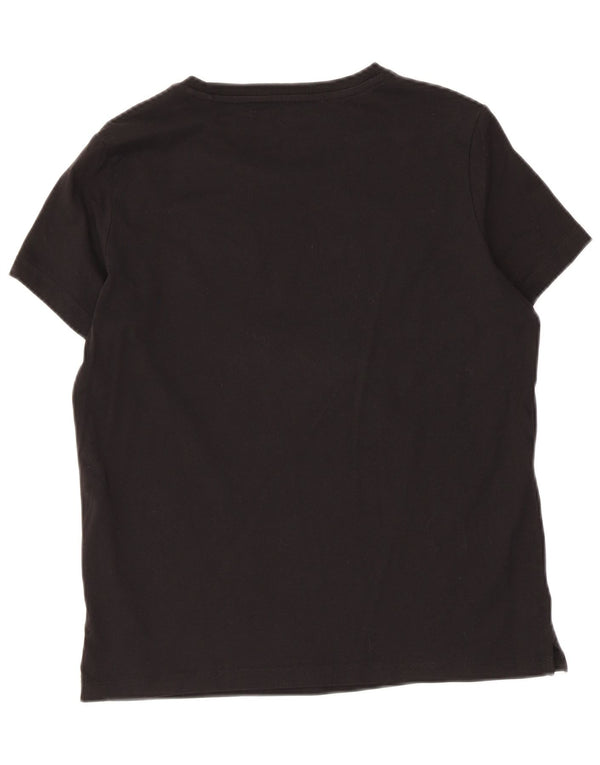 Guess Womens Graphic T-Shirt Top UK 14 Large Black Cotton