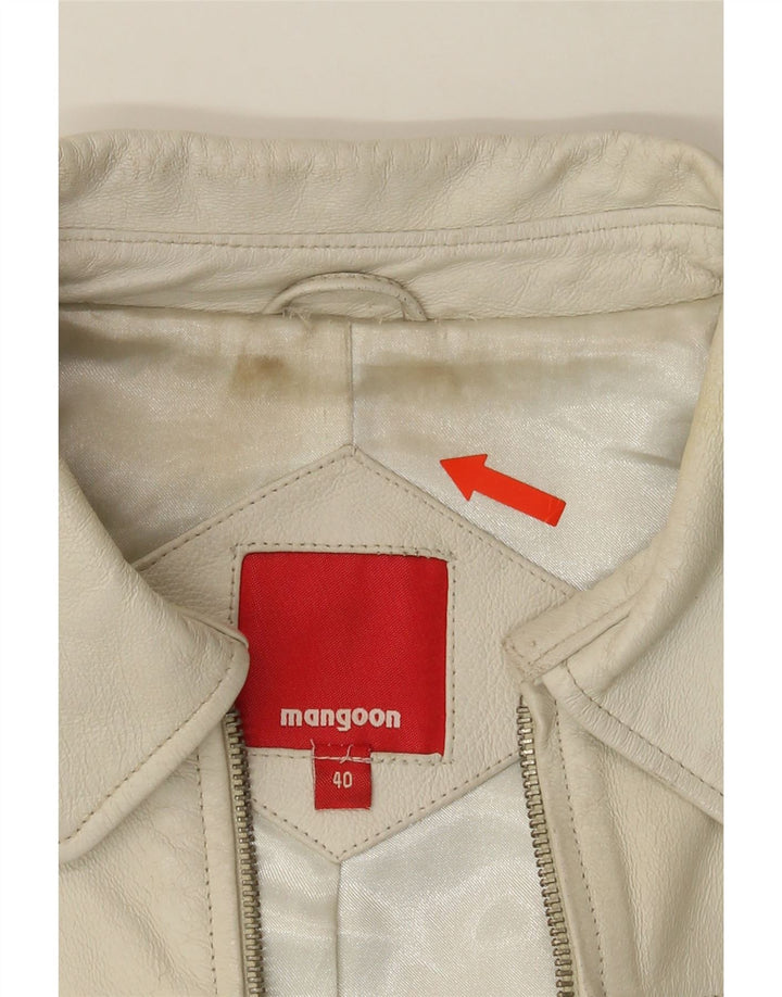MANGOON Womens Leather Jacket EU 40 Medium Beige Leather Vintage Mangoon and Second-Hand Mangoon from Messina Hembry 