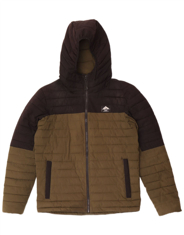 Diesel Veste matelassée à capuche pour homme UK 38 Medium Khaki Colourblock